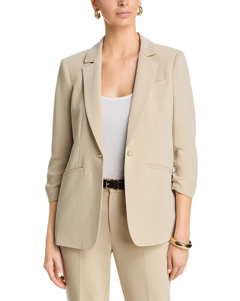 サンク セプト レディース アウター ジャケット・ブルゾン ギャザー ブレザー Cinq Sept Khloe RuchedCuff Blazer Khaki カーキ