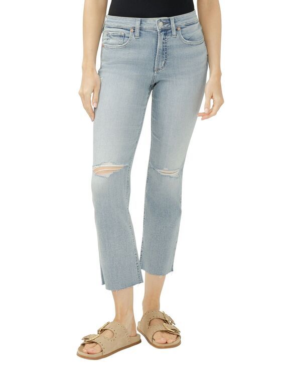シルバー ジーンズ レディース ボトムス デニムパンツ クロップド Silver Jeans Co Womens Most Wanted MidRise Cropped StraightLeg Luxe Stretch Jeans Highland