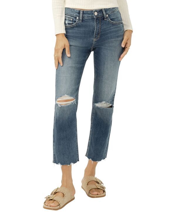 シルバー ジーンズ レディース ボトムス デニムパンツ クロップド Silver Jeans Co Womens Avery HighRise StraightLeg Cropped Jeansynth