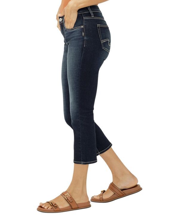【送料無料】 シルバー ジーンズ レディース デニムパンツ ボトムス Womens Elyse MidRise Luxe Stretch Capri Jeans Bay St Louis