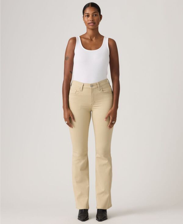 リーバイス レディース ボトムス デニムパンツ スリムフィット ジーンズ Levis Womens 726 HighRise Slim Fit Flare Jeans White Pepper ホワイト