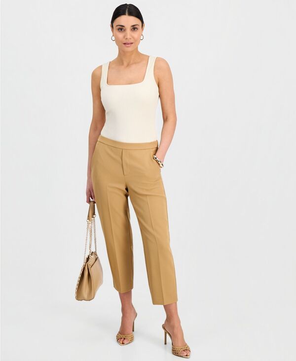 アイエヌシー インターナショナル コンセプト レディース ボトムス カジュアルパンツ クロップド INC International Concepts Womens Cropped PullOn Pants Warm Toffee