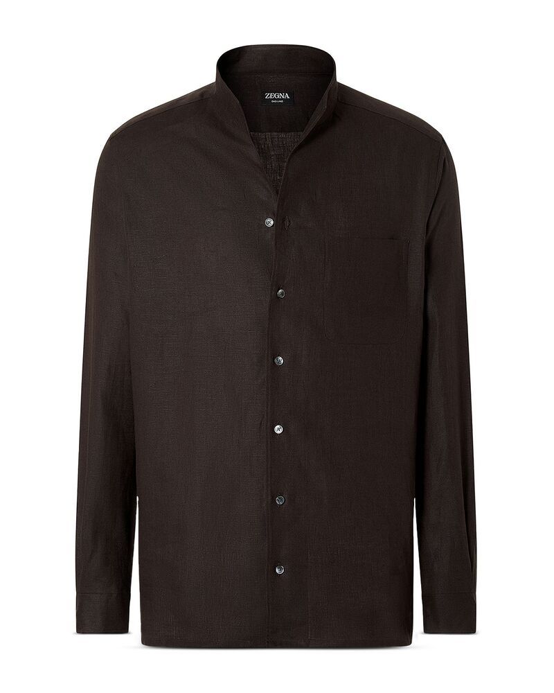 ゼニア メンズ トップス シャツ ZEGNA Oasi Lino Shirt Dark Brown ブラウン