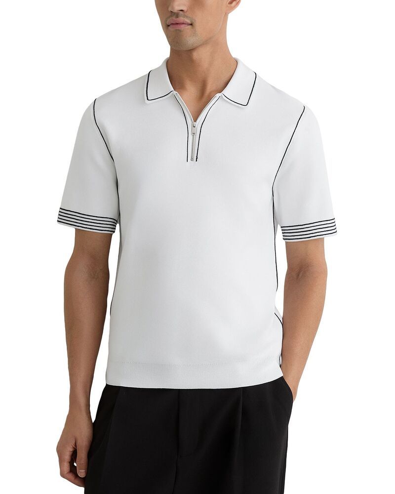 レイス メンズ トップス ポロシャツ レギュラーフィット REISS Regular Fitipped Polo Shirt White ホワイト