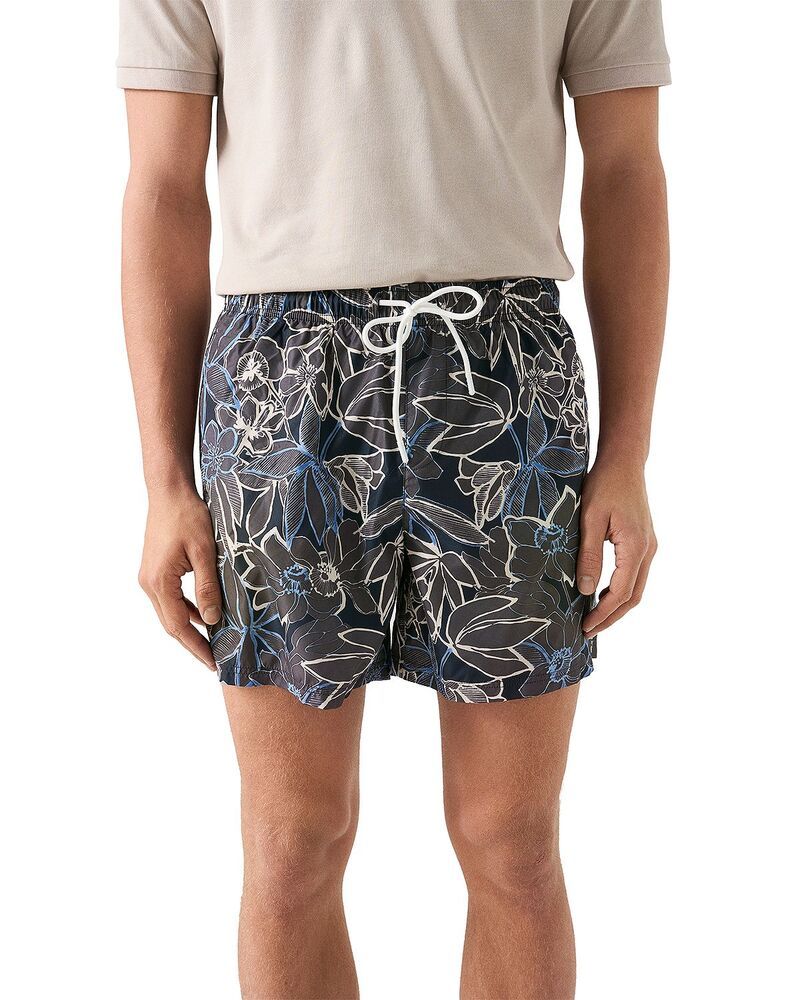 エトン メンズ 水着 ハーフパンツ・ショーツ フラワー柄 ショートパンツ フラワー Eton Floral 54 Swim Shorts Navy ネイビー