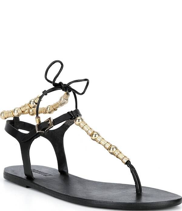 シュッツ レディース シューズ サンダル Schutz Nia Beaded Thong Sandals Black ブラック