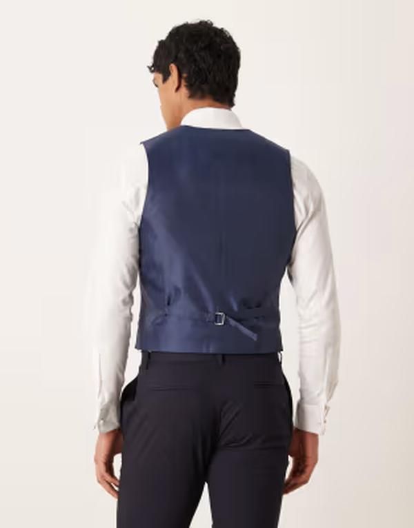エイソス メンズ トップス タンクトップ ベスト ASOS DESIGN skinny suit vest DARK NAVY ネイビー