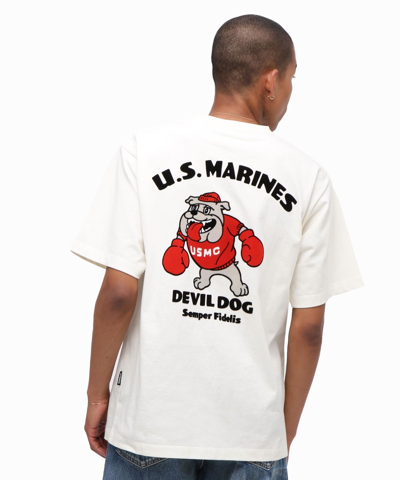 新品 [Avirex] [アヴィレックス] USMC BULLDOG T-SHIRT ブルドック 半袖 Tシャツ メンズ XL 030 ホワイト 783-5234003