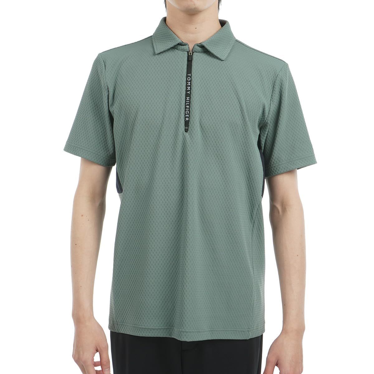 新品 TOMMY HILFIGER GOLF(トミーヒルフィガー ゴルフ) リンクスジャガード 半袖ハーフジップシャツ THMA536