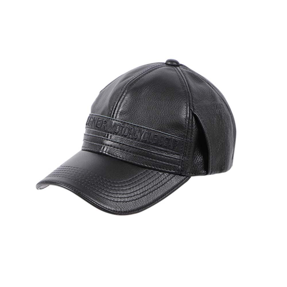 新品 [デグナー] サングラスホルダー付きレザーキャップ LEATHER CAP WITH SUNGLASSES HOLDER フリーサイズ ベルト調整式 CP-26 (ブラック)