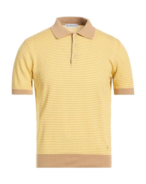 マニュエル リッツ メンズ トップス ポロシャツ MANUEL RITZ Yellow イエロー