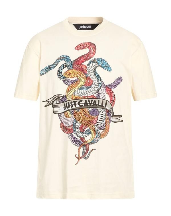 ジャストカバリ メンズ トップス Tシャツ JUST CAVALLIvory アイボリー