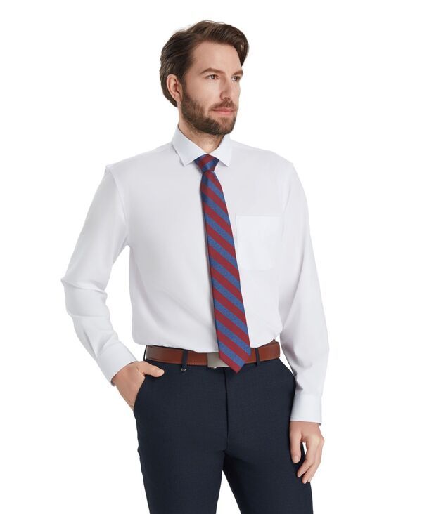【送料無料】 クラブルーム メンズ シャツ トップス Mens RegularFit Solid Dress Shirt Macys Exclusive Bright White Combo
