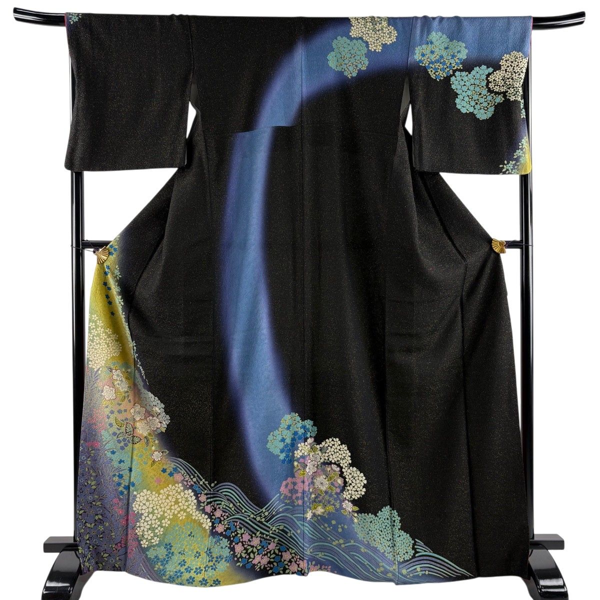 川*子様 新品　美品　袷　正絹　辻ヶ花　訪問着　フルセット　身丈167.5 裄丈 美品】 訪問着 身丈167.5cm 裄丈68cm L 袷 辻が花柄 波 金通し ぼかし