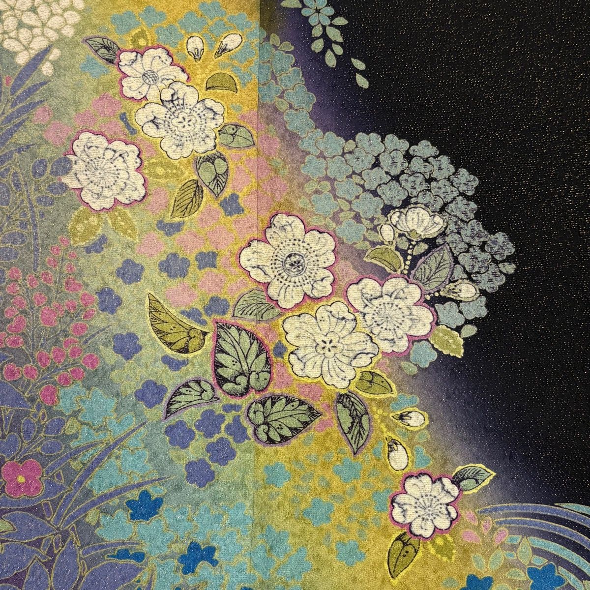 川*子様 新品　美品　袷　正絹　辻ヶ花　訪問着　フルセット　身丈167.5 裄丈 美品】 訪問着 身丈167.5cm 裄丈68cm L 袷 辻が花柄 波 金通し ぼかし