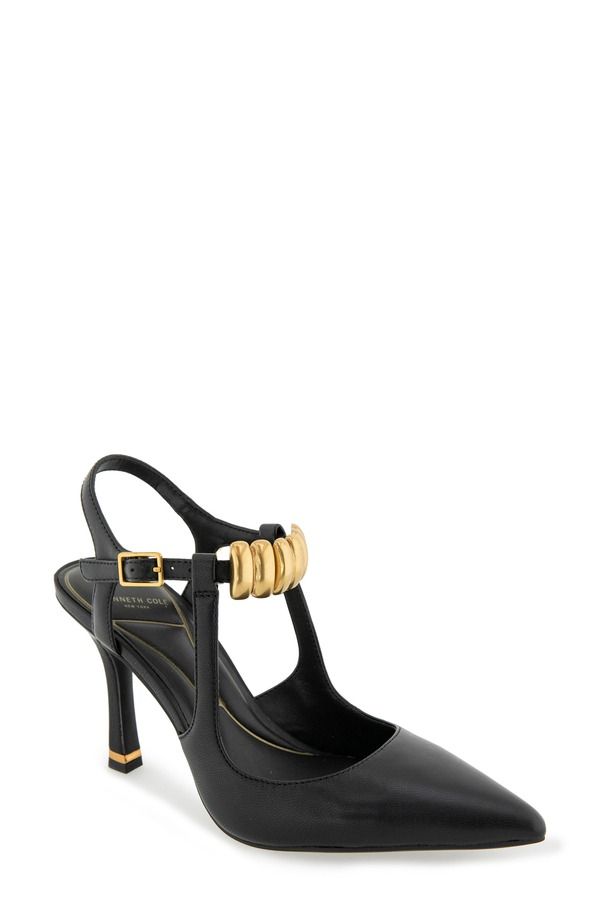 ケネスコール レディース シューズ パンプス アンクル Kenneth Cole Romi Ankle Strapointed Toe Pump Black Leather ブラック