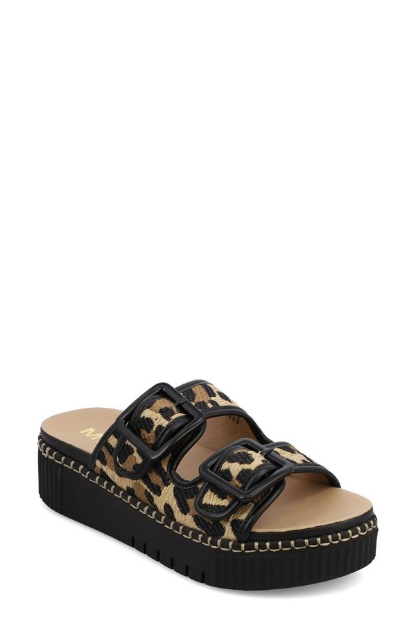 ミア レディース シューズ ヒール プラットフォーム サンダル MIA Jimenna Buckle Straplatform Sandaleopard Black ブラック