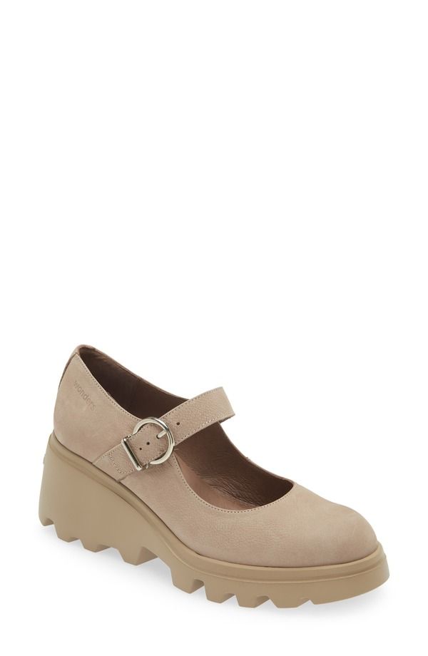 ワンダーズ レディース シューズ サンダル Wonders Wedge Mary Jane Taupe Nubuck トープ