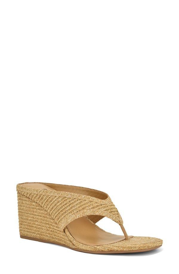 ナインウェスト レディース シューズ ヒール Nine West Jadde Wedge Flip Flop Medium Natural