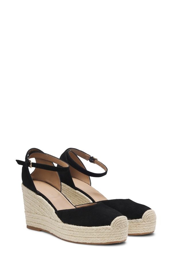 ボス レディース シューズ サンダル プラットフォーム BOSS Madeira Espadrille Platform Wedge Pump Black ブラック