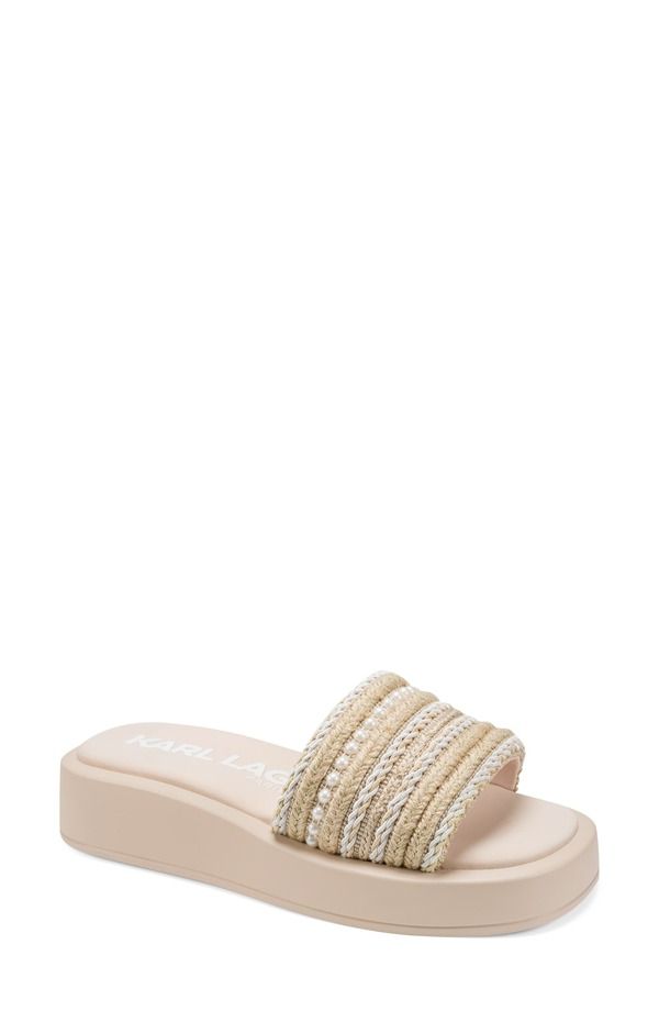 カール ラガーフェルド レディース シューズ サンダル プラットフォーム KARLAGERFELD PARIS Ortley Platform Wedge Slide Sandal Natural 26,100円