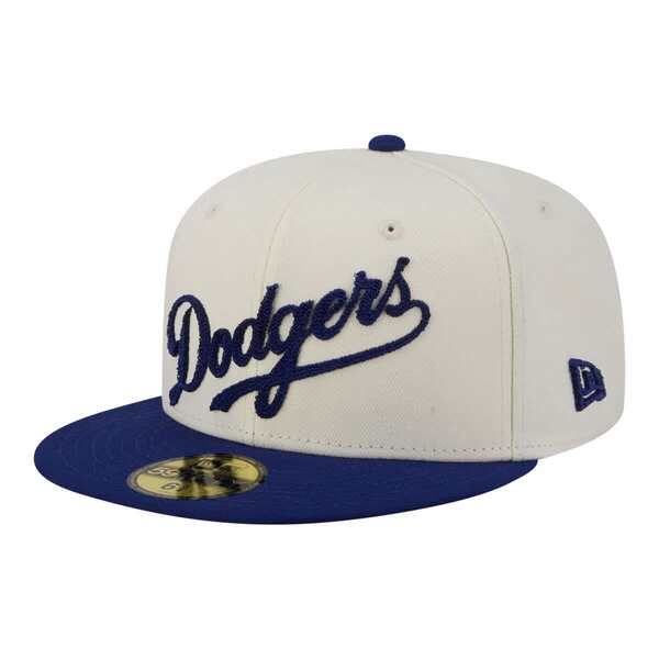ニューエラ メンズ アクセサリー 帽子 Mens New Era Cream Los Angeles Dodgers TwoTone Stitch 59FIFTY Fitted Hat Cream クリーム