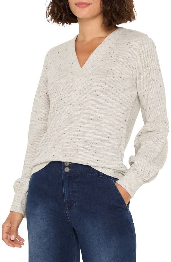 ニックプラスゾーイ レディース トップス シャツ ダウン ニット NICZOE Downtown Sparkle Knitop Grey Mix グレー