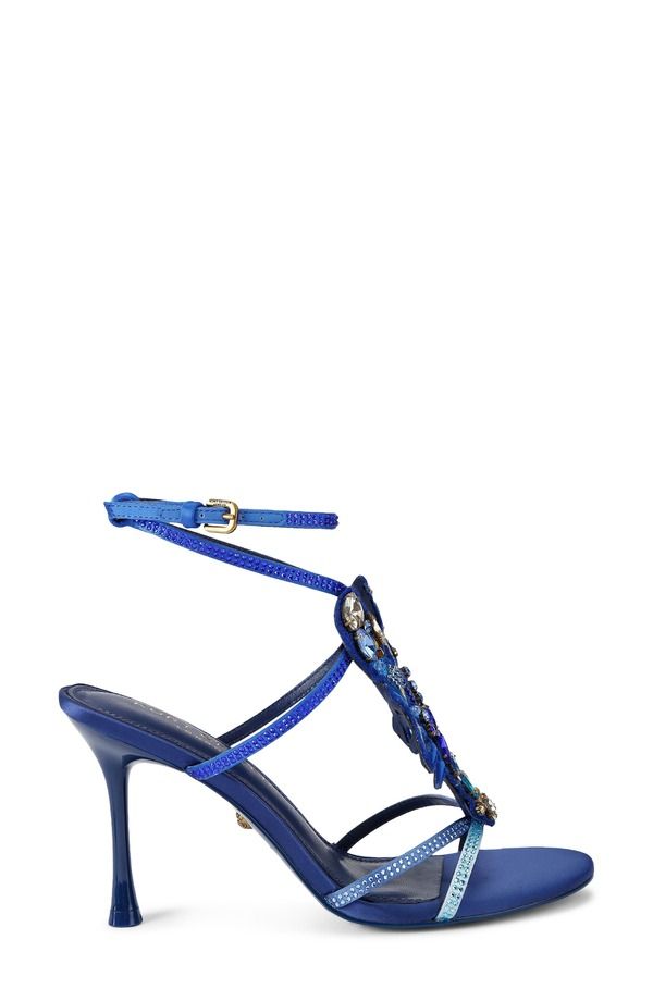 カートジェイガーロンドン レディース シューズ ヒール サンダル サテン アンクル Kurt Geiger London Lobster Ankle Strap Satin Sandal Blue ブルー