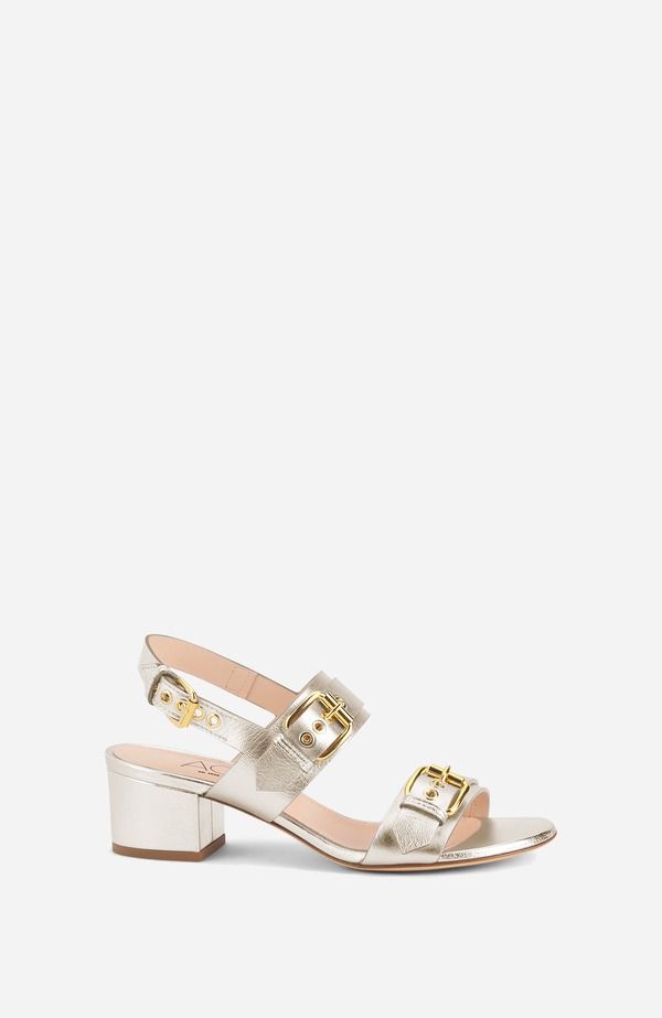 エージーエル レディース シューズ ヒール サンダル AGLala Strapsandal with Buckles Metallic Silver シルバー