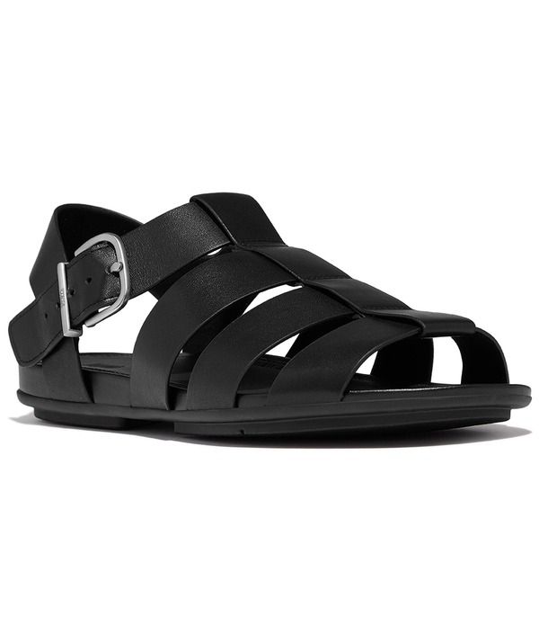 フィットフロップ レディース シューズ サンダル レザー FitFlop Gracie Leather Fisherman Sandals Black ブラック
