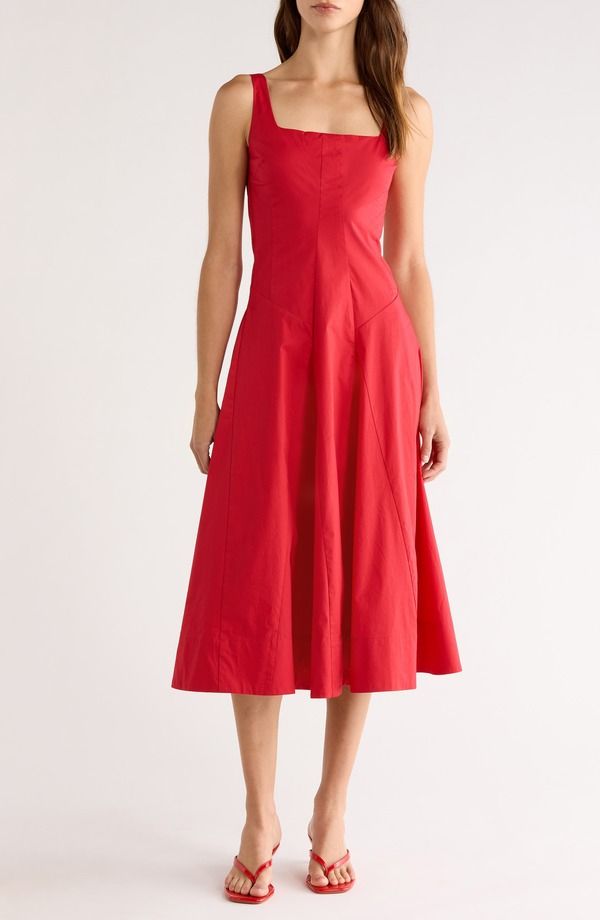 スタウド レディース トップス ワンピース A ライン STAUD Willow ALine Dress Cherry