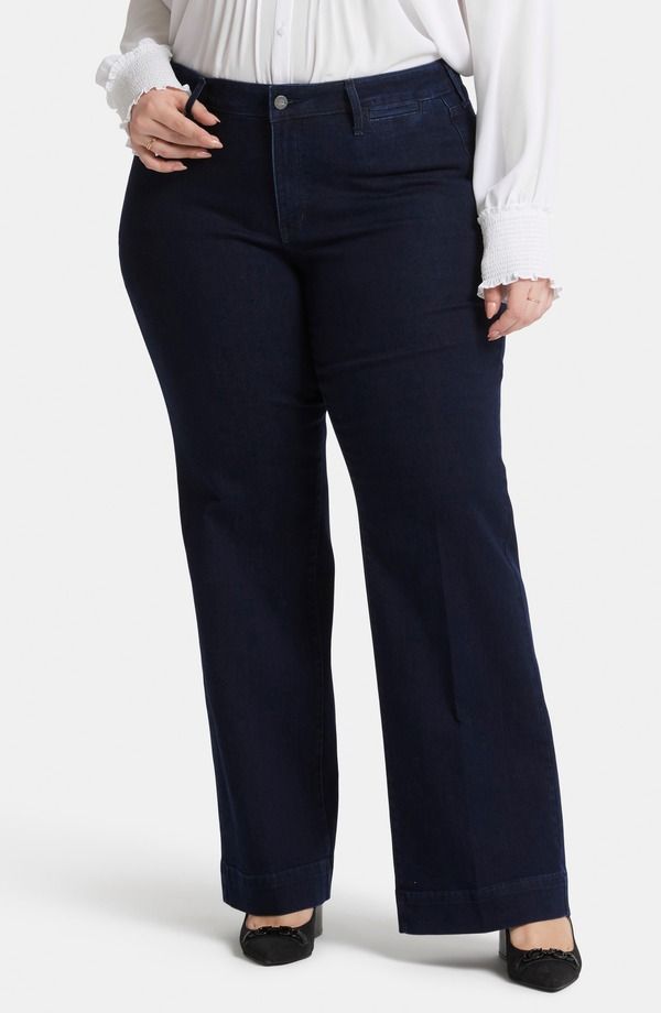エヌワイディージェイ レディース ボトムス デニムパンツ ワイドレッグ ジーンズ NYDJ Teresa Wide Leg Trouser Jeans Dark Enzyme