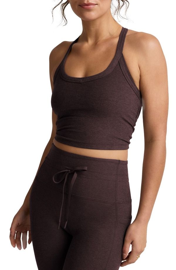 ビヨンドヨガ レディース トップス シャツ Beyond Yoga Space Dye On the Up Crop Tank Dark Chocolate Heather ヘザー