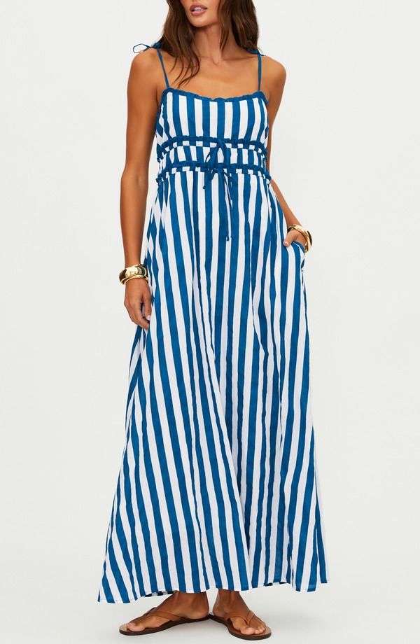 ビーチライオット レディース トップス ワンピース マキシ Beach Riot Levie Stripe Maxi Dress Twilightidestripes ストライプ