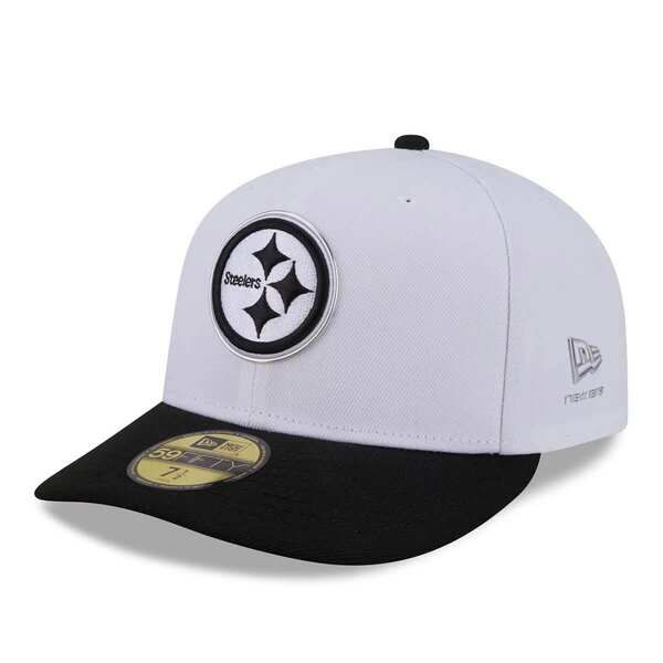 ニューエラ メンズ アクセサリー 帽子 Tシャツ Mens New Era WhiteBlack Pittsburgh Steelers 2026 NFL Draft PreCurved 59FIFTY Fitted Hat White ホワイト