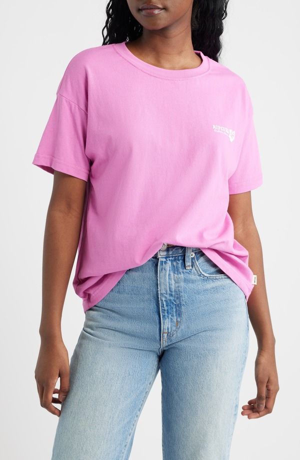 リップカール レディース トップス Tシャツ グラフィック Rip Curl Surf Puff Party Pack Graphic TShirt Pink ピンク