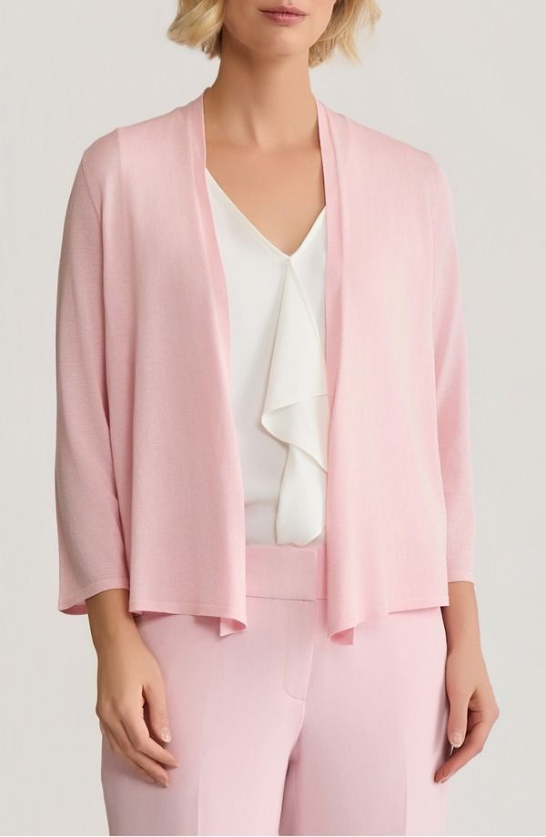 カスパール レディース アウター パーカー・スウェット カーディガン KASPER Self Edge Open Front Cardigan Tutu Pink ピンク