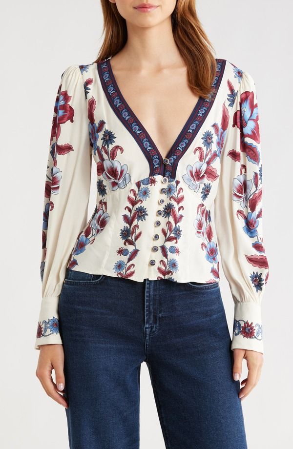 ファーム レディース トップス シャツ フラワー柄 フラワー FARM Rio Malu Floral Top Off White オフホワイト
