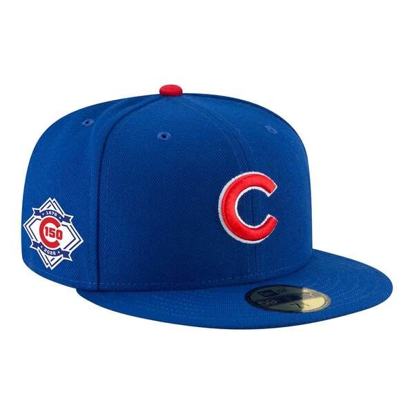 ニューエラ メンズ アクセサリー 帽子 Mens New Era Royal Chicago Cubs 150th Anniversary 59FIFTY Fitted Hat Royal