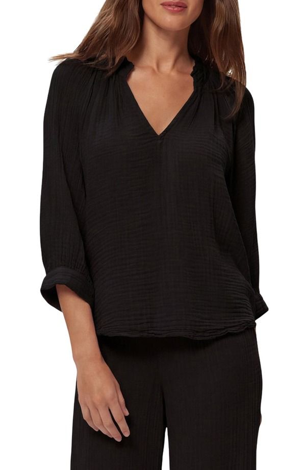 マイケルスターズ レディース トップス シャツ フリル Michael Stars Kali Ruffle Neck Top Black ブラック 31,070円