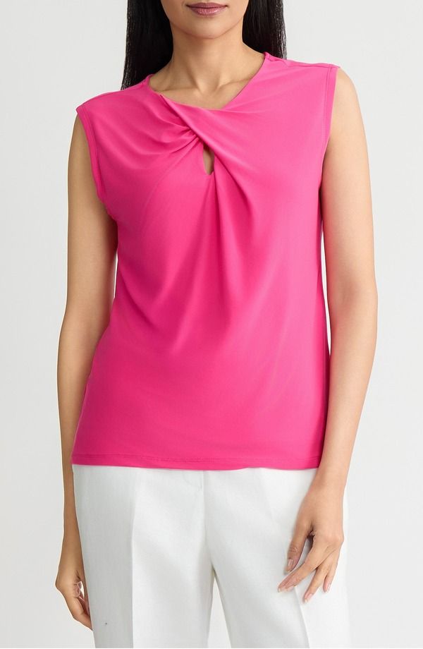 カスパール レディース トップス シャツ キャップ KASPER Twist Cap Sleeve Shell Pink Perfection ピンク