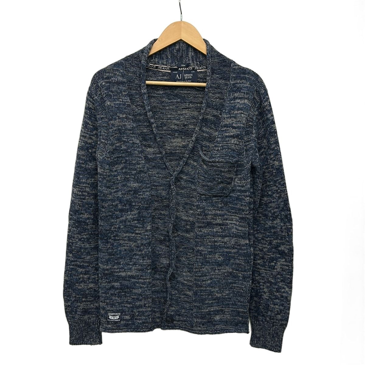 ARMANIJEANS(アルマーニジーンズ) カーディガン サイズEU S メンズ - ブルー×マルチ 長袖/Vネック