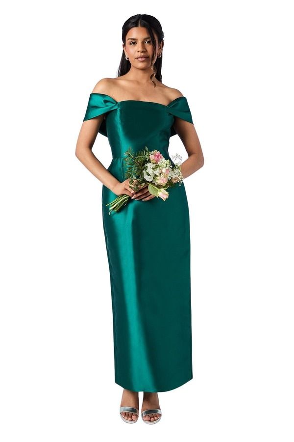 コースト レディース トップス ワンピース プチ ミディ Coast Petite Column Midi Bridesmaidress Emerald エメラルド