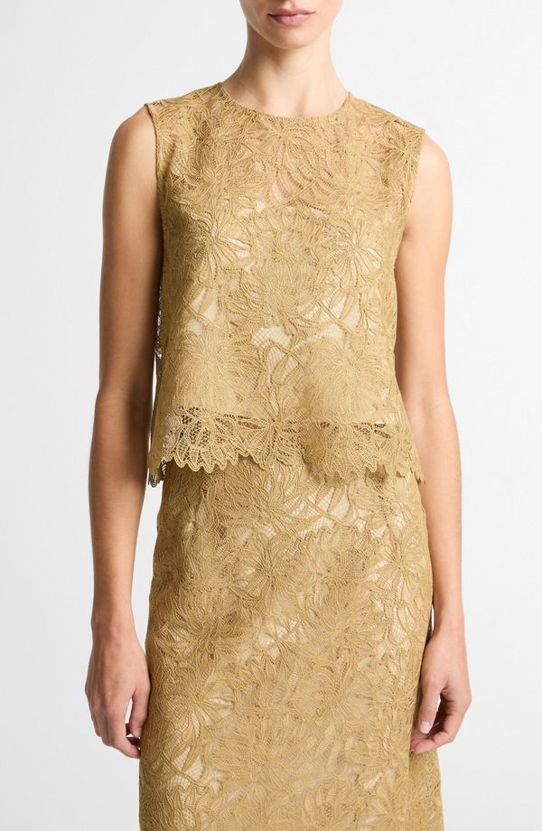 ヴィンス レディース トップス シャツ レース Vince Lace Shell Soft Gold ゴールド 58,740円