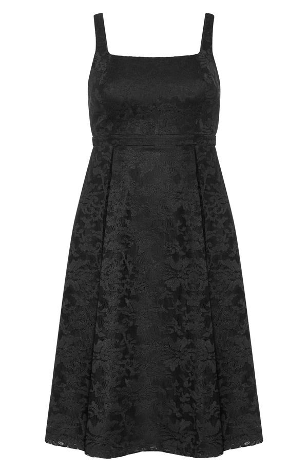 シティーシック レディース トップス ワンピース フラワー柄 ノースリーブ フラワー City Chic Jacklynn Floral Jacquard Sleeveless Dress Black ブラック
