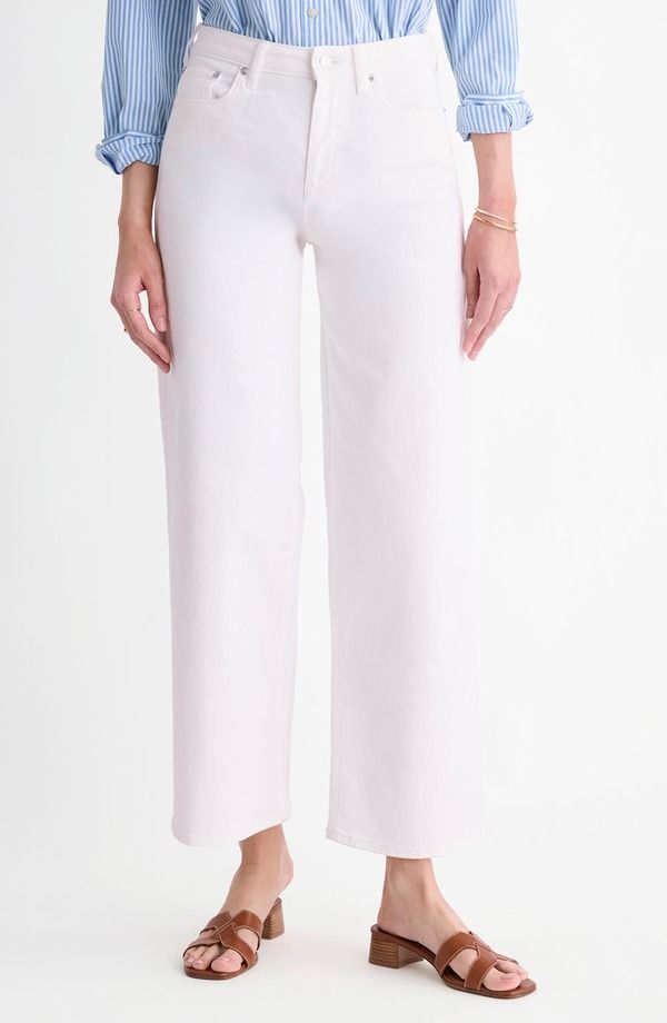 ヴァインヤードヴァインズ レディース ボトムス デニムパンツ ワイドレッグ アンクル ジーンズ vineyard vines Whitney Ankle Wide Leg Jeans White ホワイト