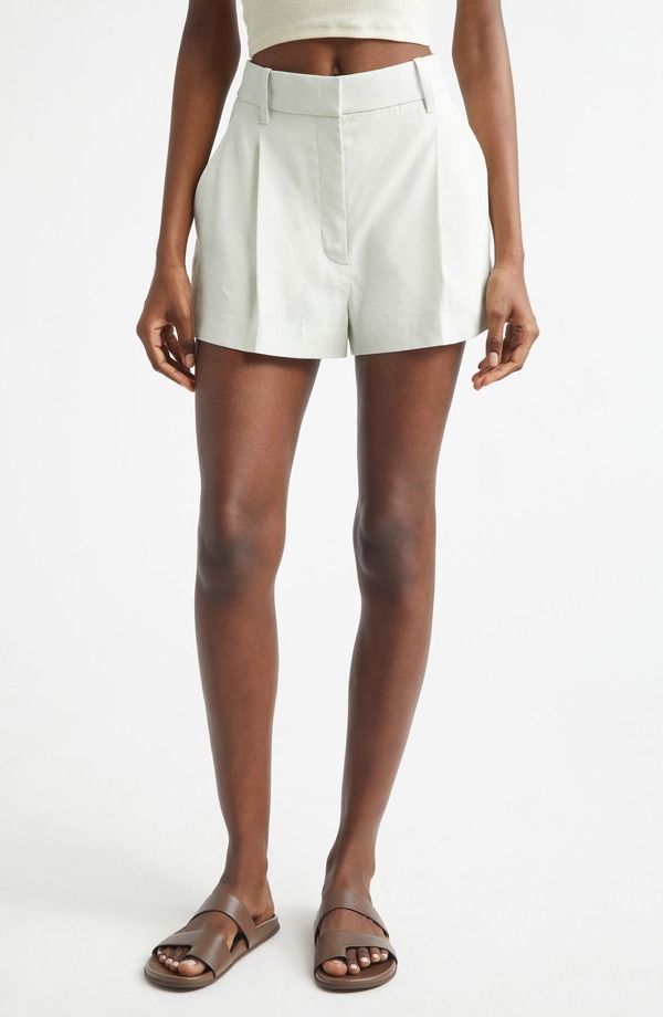 エーエルシー レディース ボトムス ハーフパンツ・ショーツ ショートパンツ リネン ALC Winston Linen Blend Shorts Pale Mint ミント