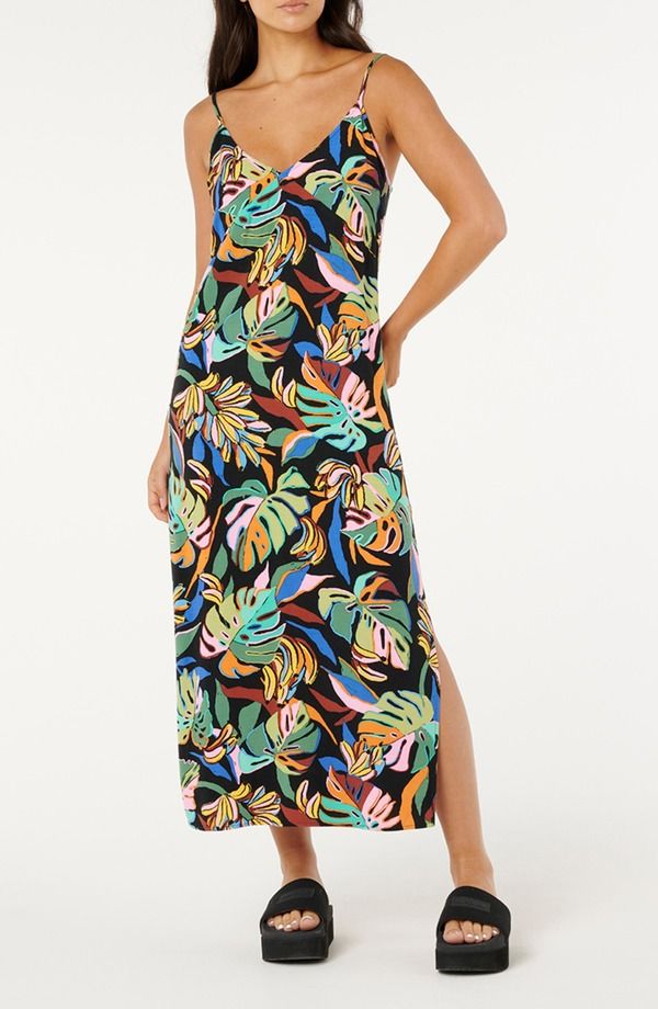 リップカール レディース ボトムス カジュアルパンツ ミディ Rip Curl Sunset Luau Midi Sundress Black Multi ブラック