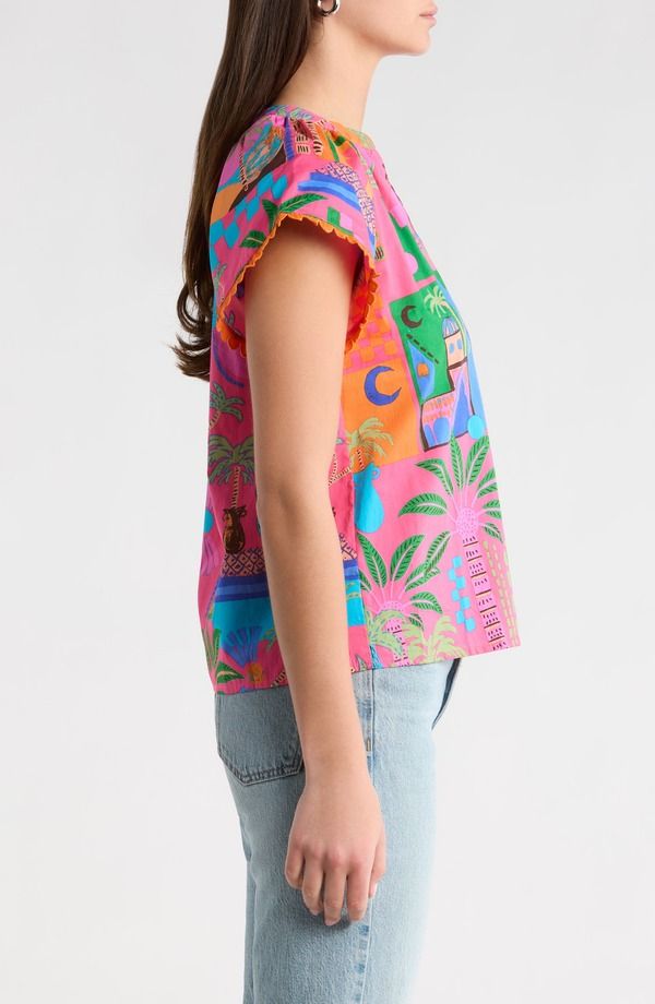 シュガーリップス レディース トップス シャツ SUGARLIPS Lanus City Ayla Split Neck Top FuchsiaMulti フューシャ シュガーリップス レディース トップス シャツ SUGARLIPS Lanus City Ayla Split Neck Top FuchsiaMulti フューシャ