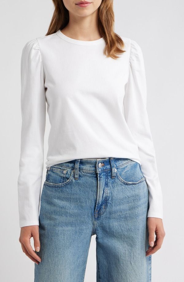 メイドウェル レディース トップス シャツ コットン Madewell Easy Puff Sleeve Cotton Top White ホワイト